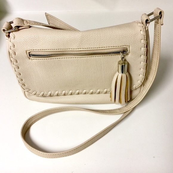 Nine West Handbags - NINE WEST Crossbody Cream Handbag with Tassel
